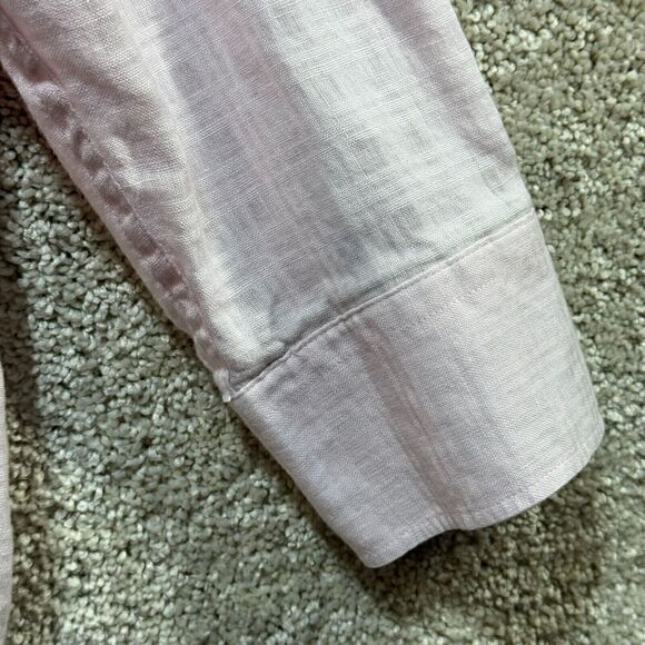 Tommy Bahama Shirt Men's XXL Pink Textured Plaid Pocket Long Sleeve Linen Blend - Picture 6 of 12